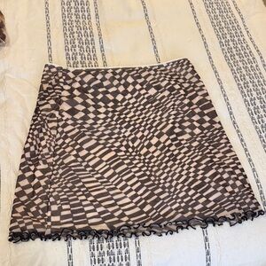 Urban Outfitters Black and Cream Mini Skirt